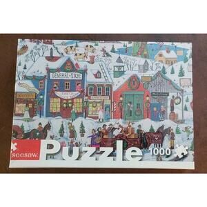 Seesaw 1000 Pc Jigsaw Puzzle Christmas On Main Street 19" X 29" NEW SEALED